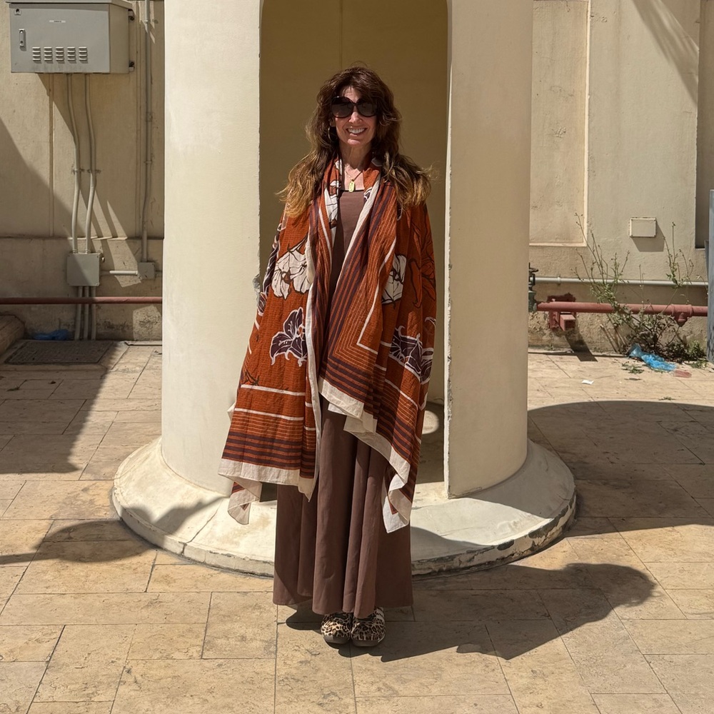 Brown Linen Maxi Dress with Adjustable Straps - Picture 17 of 17